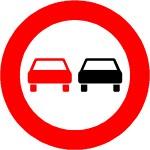 Bild: Verkehrszeichen 276 (Überholverbot für Kraftfahrzeuge aller Art). Link zu einer vergrößerten Bildansicht in einem neuen Browserfenster